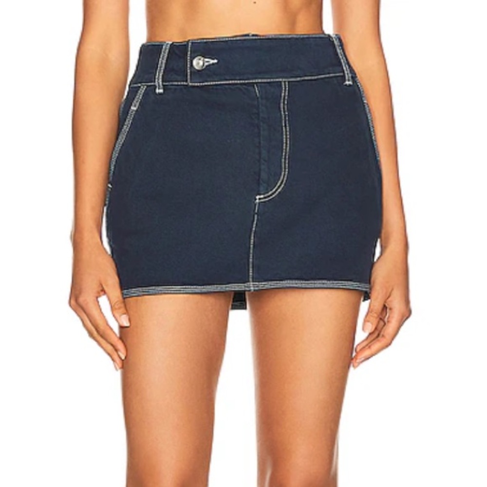 Helsa low rise Blue Mini Skirt